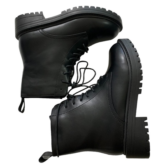 RAID ASOS New In Box Wide Fit Micah lace up flat ankle boots in black Size 5 - Picture 7 of 16